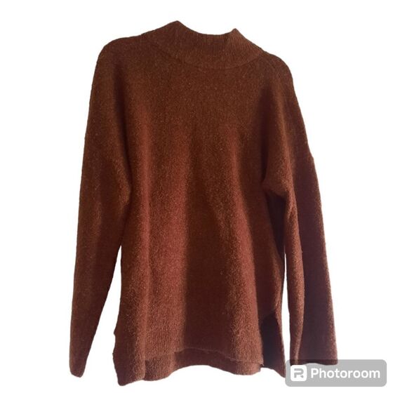 Abercrombie & Fitch Sweaters - Abercrombie & Fitch Brown Ribbed Cuffs Wool Blend Turtleneck Sweater